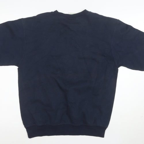 Champion Women's Blue Eco Fleece Columbia Short Sleeve Sweatshirt Size S