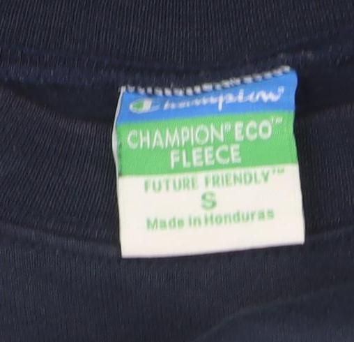 Champion Women's Blue Eco Fleece Columbia Short Sleeve Sweatshirt Size S