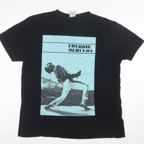 Zara Men Black Freddie Mercury Band Graphic T-Shirt Size M