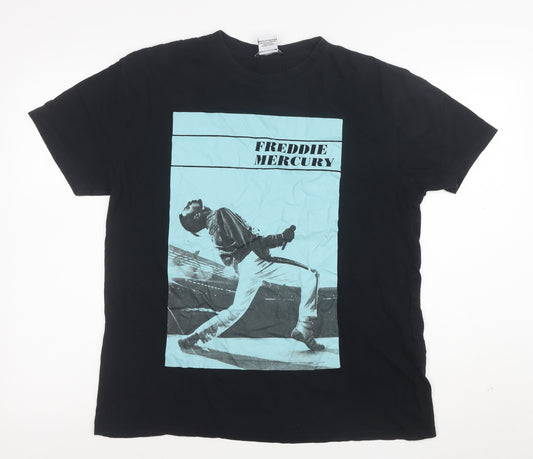 Zara Men Black Freddie Mercury Band Graphic T-Shirt Size M