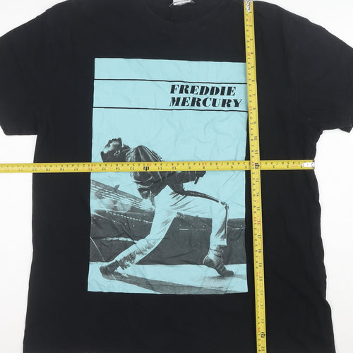 Zara Men Black Freddie Mercury Band Graphic T-Shirt Size M