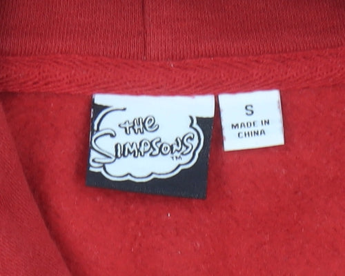 The Simpsons Men's Red Pullover Hoodie S Homer Graphic Fleece