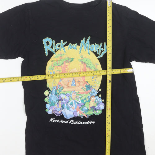 Adult Swim Rick and Morty Black Cotton Men’s T-Shirt Size S Graphic Tee