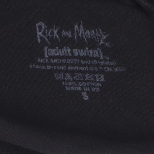 Adult Swim Rick and Morty Black Cotton Men’s T-Shirt Size S Graphic Tee