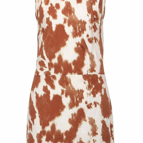 Beginning Boutique Brown Animal Print Sleeveless Shift Dress Women’s UK 10