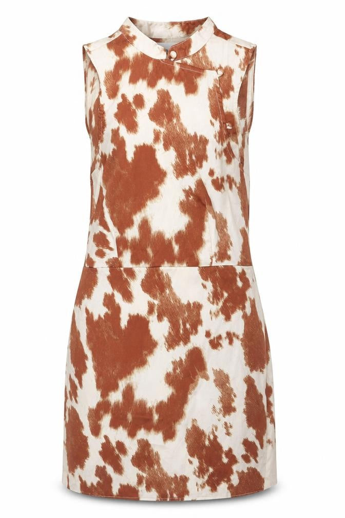 Beginning Boutique Brown Animal Print Sleeveless Shift Dress Women’s UK 10