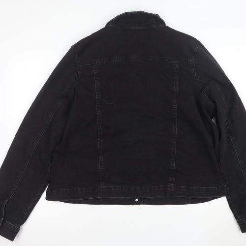 George Women’s Black Denim Jacket Size 22 Plus Classic Casual