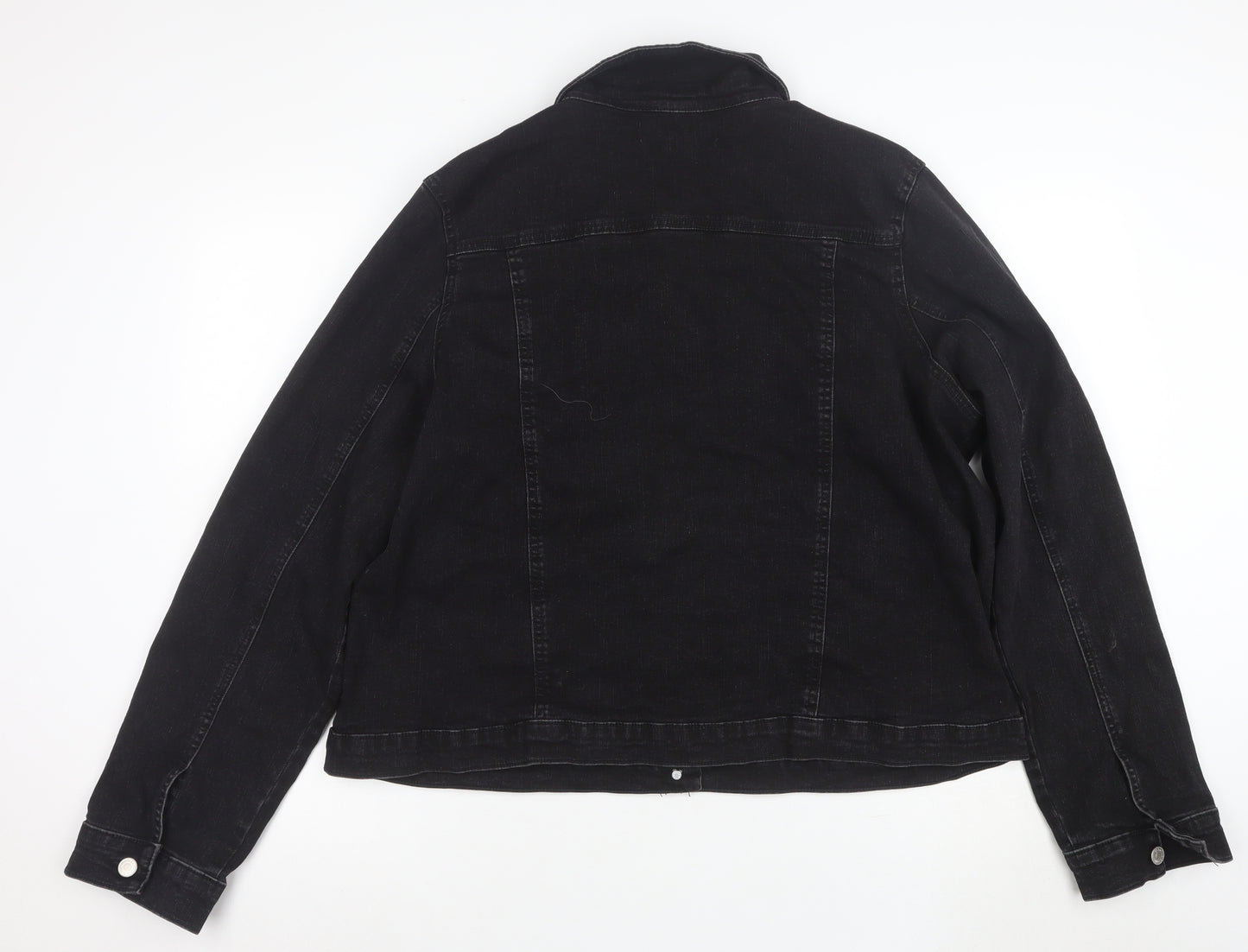 George Women’s Black Denim Jacket Size 22 Plus Classic Casual