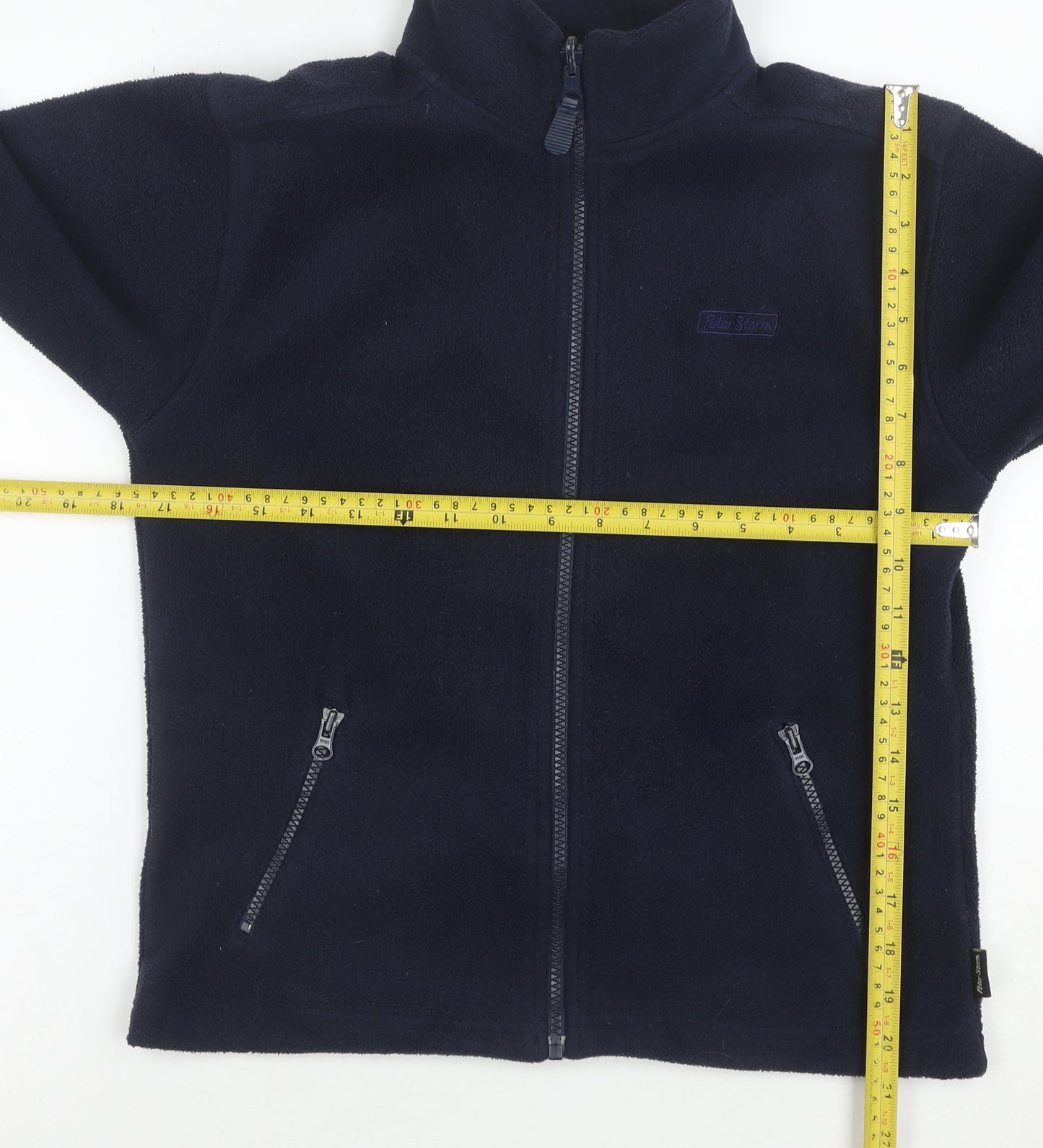 Peter Storm Boys Blue Fleece Full Zip Jacket 7-8 Years Polyester Warm Layer