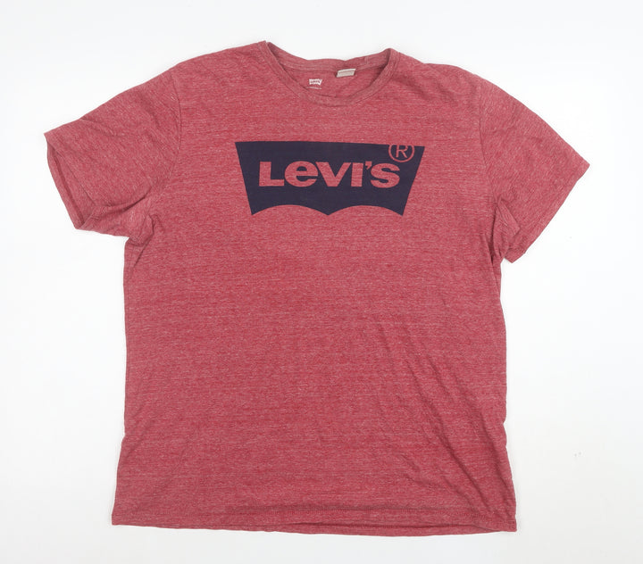 Levi's Women's Red Logo T-Shirt Size L Short Sleeve Cotton Blend