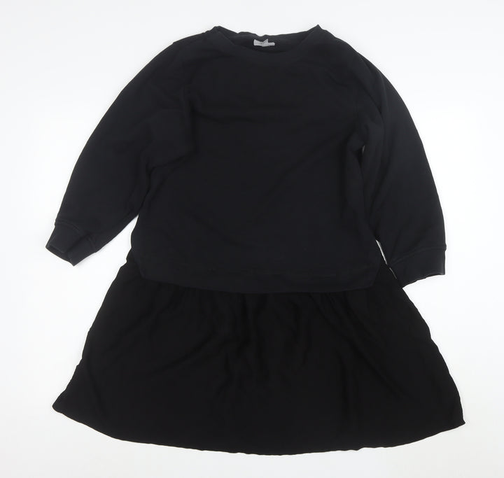 Oliver Bonas Womens Black Size 10 Long Sleeve Sweatshirt Dress