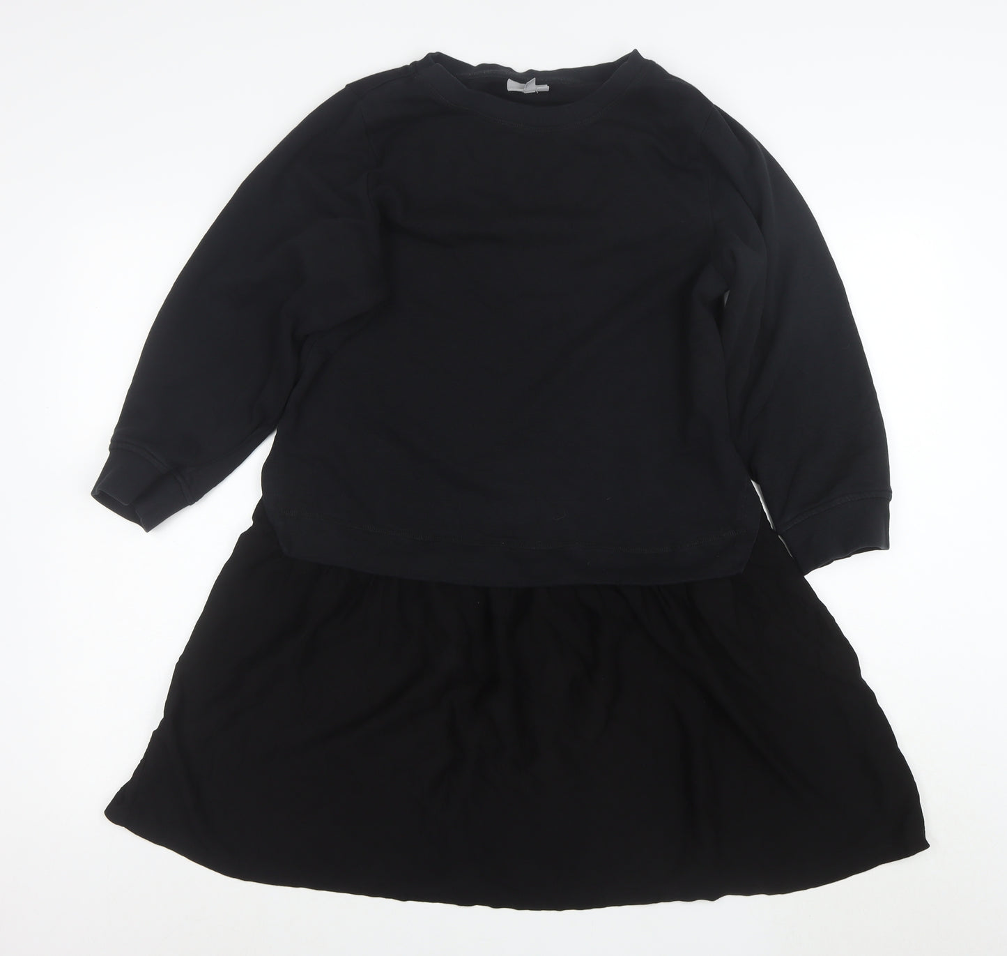 Oliver Bonas Womens Black Size 10 Long Sleeve Sweatshirt Dress