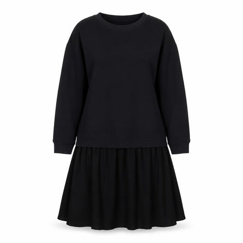 Oliver Bonas Womens Black Size 10 Long Sleeve Sweatshirt Dress