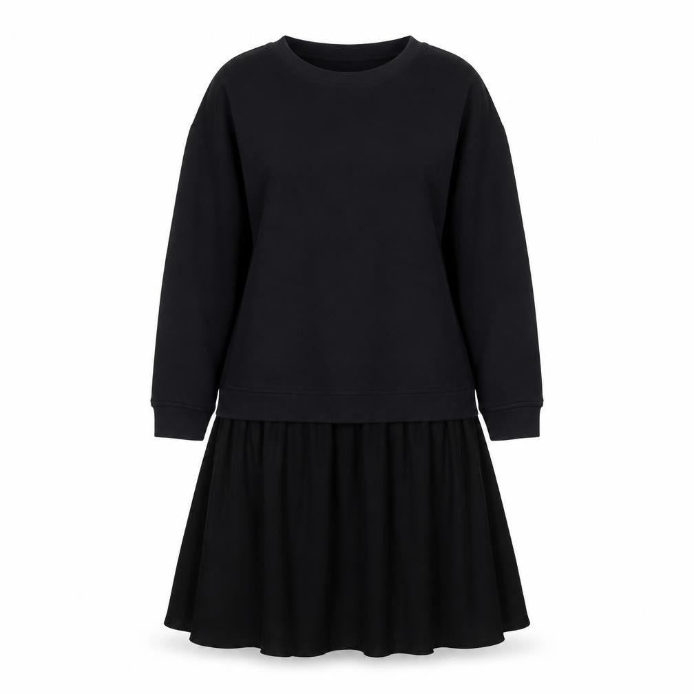 Oliver Bonas Womens Black Size 10 Long Sleeve Sweatshirt Dress
