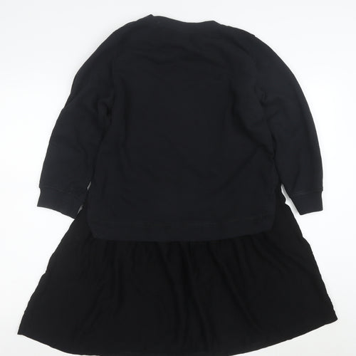 Oliver Bonas Womens Black Size 10 Long Sleeve Sweatshirt Dress