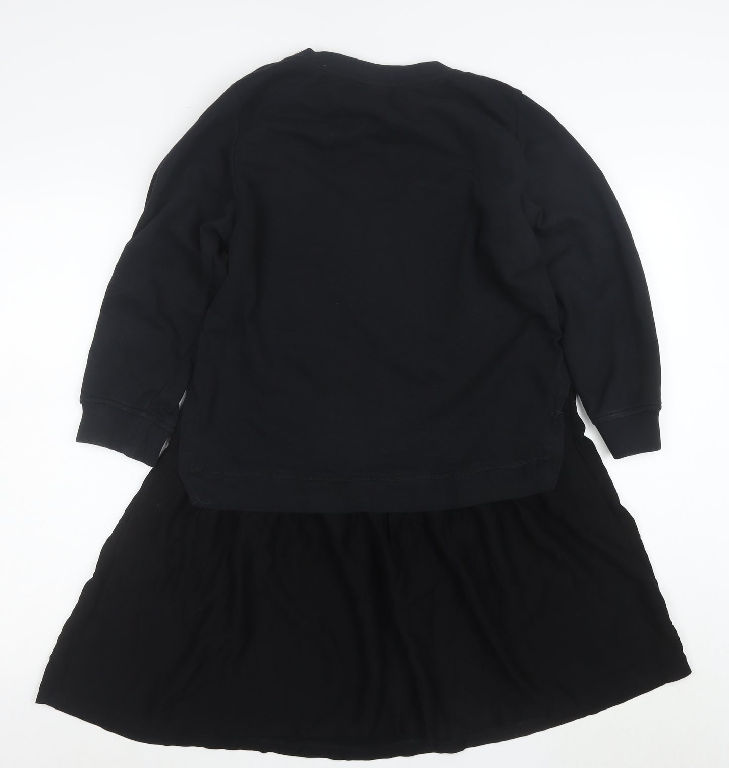 Oliver Bonas Womens Black Size 10 Long Sleeve Sweatshirt Dress