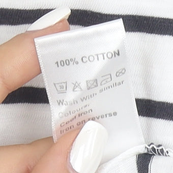 John Lewis Women’s White Striped Cotton V-Neck Short Sleeve T-Shirt Size 10