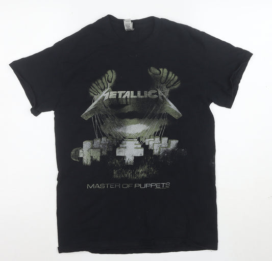 Gildan Men's Black Metallica Master of Puppets Band T-Shirt Size S