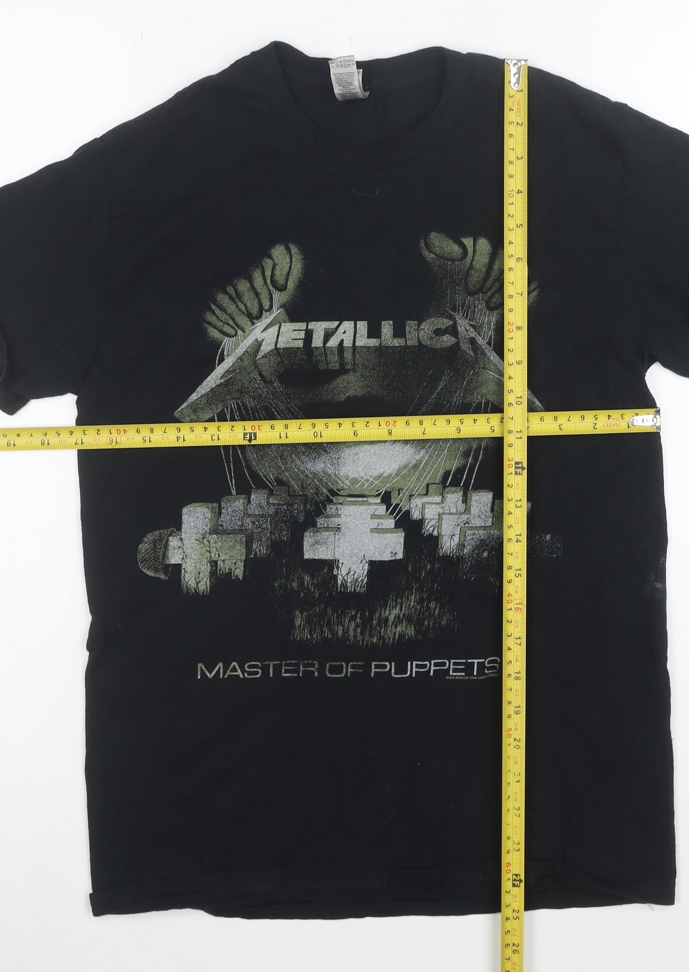 Gildan Men's Black Metallica Master of Puppets Band T-Shirt Size S