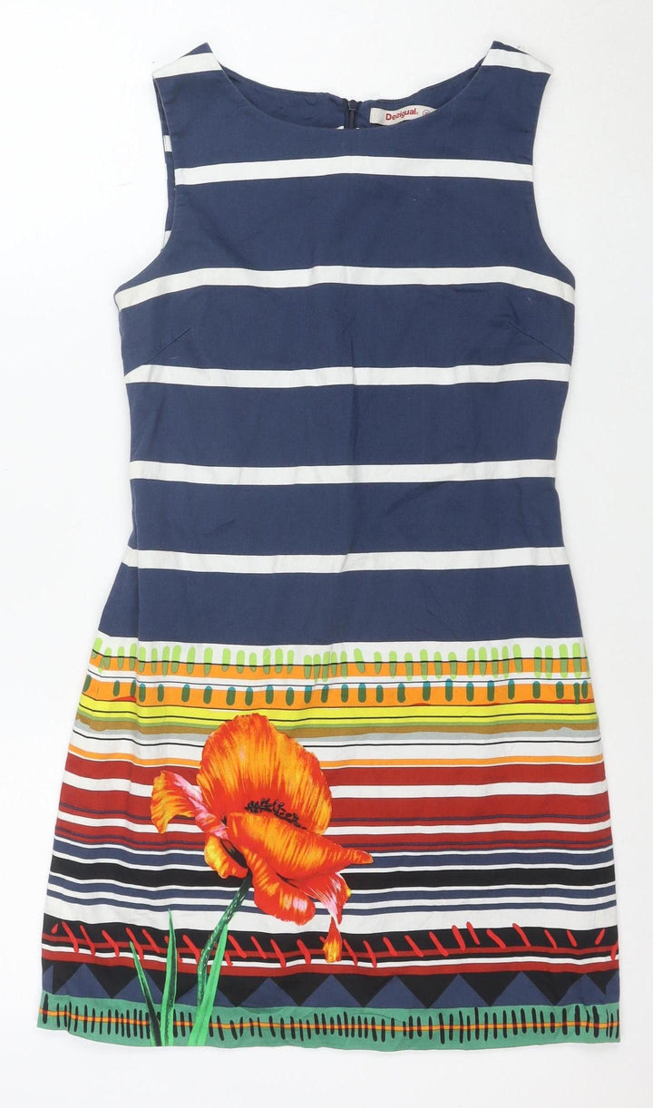 Desigual Women’s Multicoloured Size 8 Shift Dress Summer