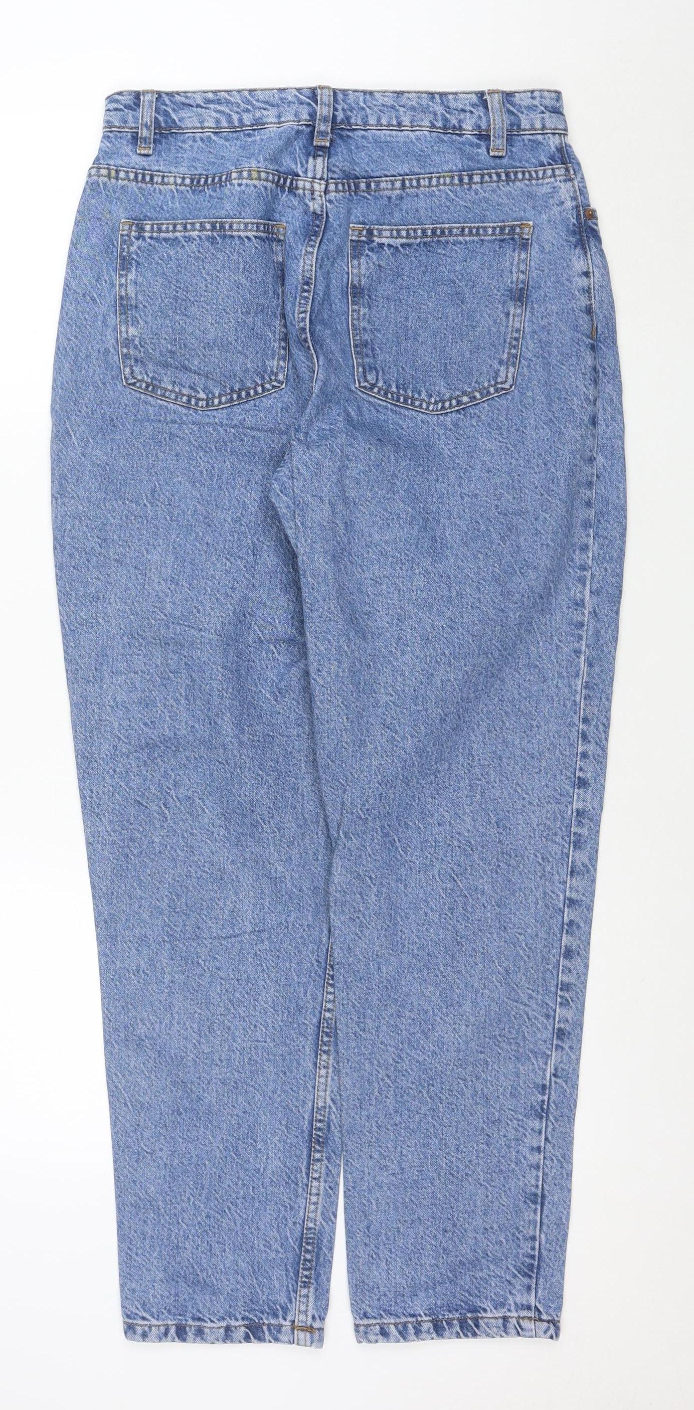 Primark Women’s Blue Acid Wash Mom Jeans Size 12 High Rise Denim