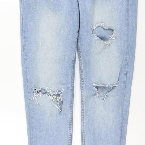 Denim Co. Women's Blue Size 12 Skinny Distressed Jeans