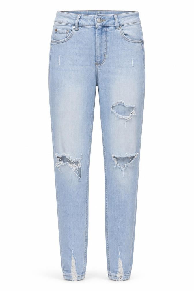 Front view of Denim Co. Women's Blue, size 12, Skinny Distressed Jeans