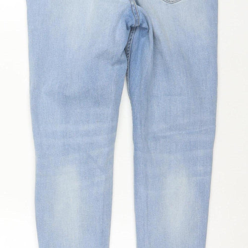 Denim Co. Women's Blue Size 12 Skinny Distressed Jeans