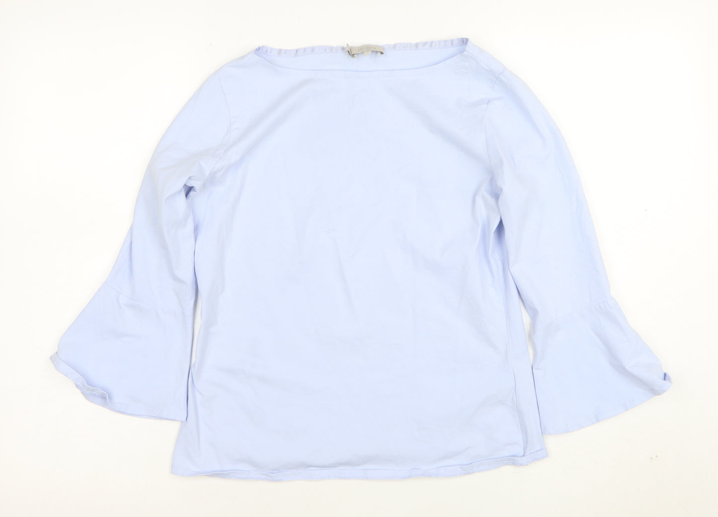 Hobbs Women Blue 3/4 Sleeve Cotton Boat Neck Blouse Size S