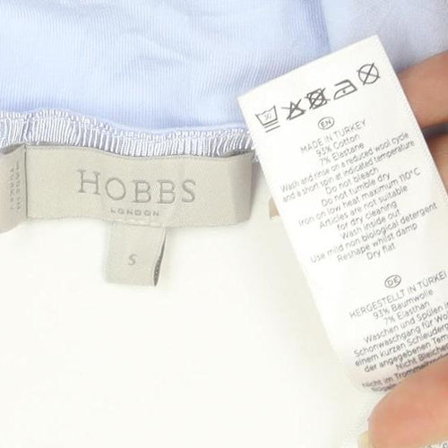 Hobbs Women Blue 3/4 Sleeve Cotton Boat Neck Blouse Size S