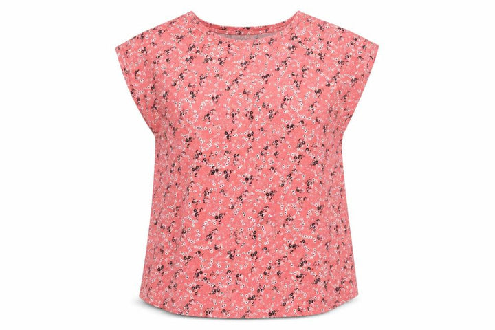 M&Co Womens Pink Floral Cotton Blend Regular Fit T-Shirt Size 20