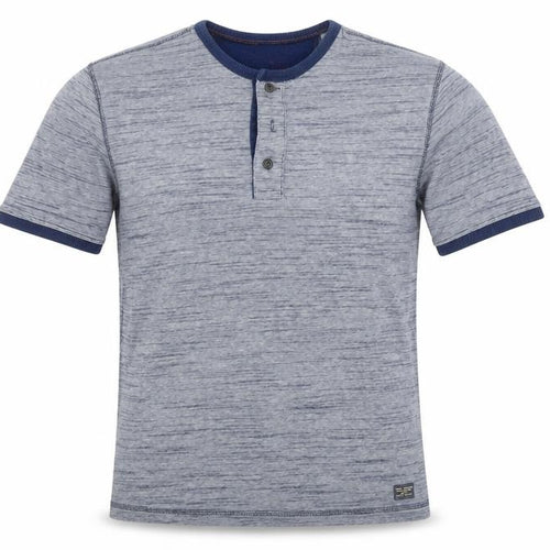 Marks and Spencer Mens Blue Henley Polo Shirt Size S Cotton