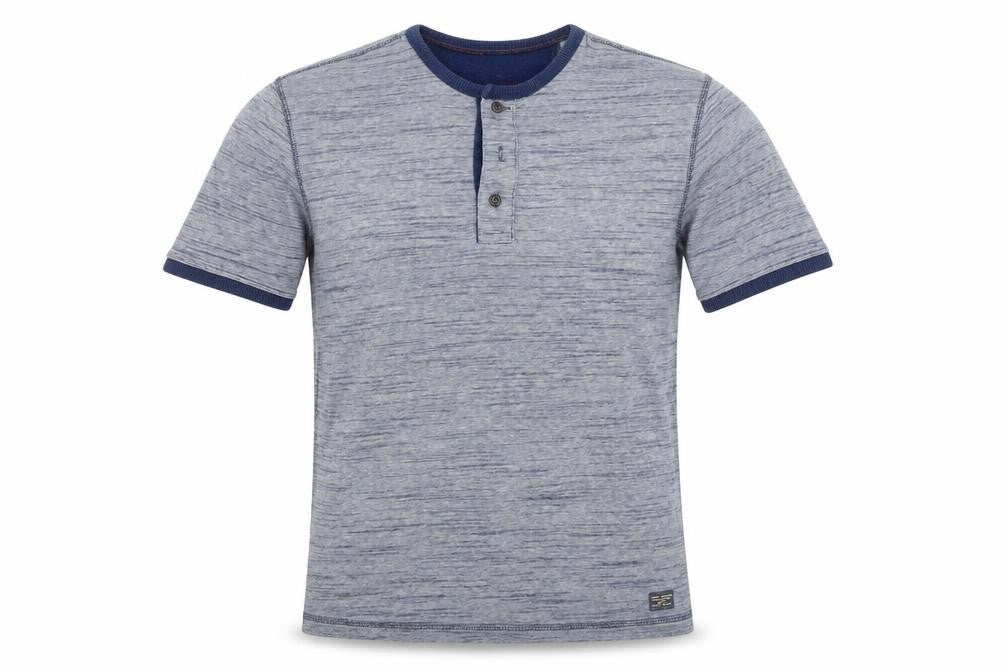 Marks and Spencer Mens Blue Henley Polo Shirt Size S Cotton