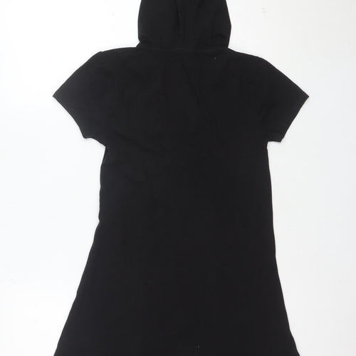 Forever 21 Women's Black S Short Sleeve Hooded T-Shirt Dress