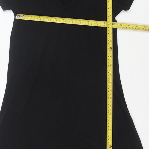 Forever 21 Women's Black S Short Sleeve Hooded T-Shirt Dress