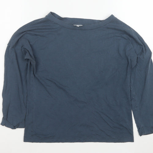 Jigsaw Women’s Blue Long Sleeve Basic Boat Neck T-Shirt XS