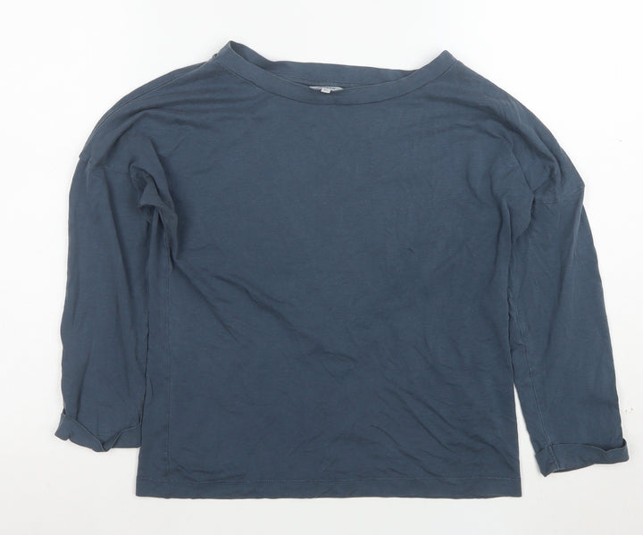 Jigsaw Women’s Blue Long Sleeve Basic Boat Neck T-Shirt XS