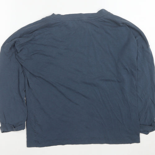 Jigsaw Women’s Blue Long Sleeve Basic Boat Neck T-Shirt XS
