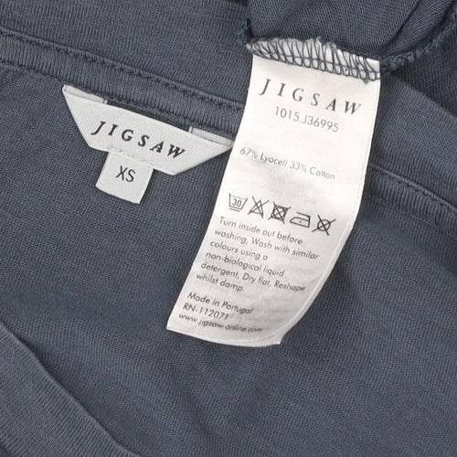 Jigsaw Women’s Blue Long Sleeve Basic Boat Neck T-Shirt XS
