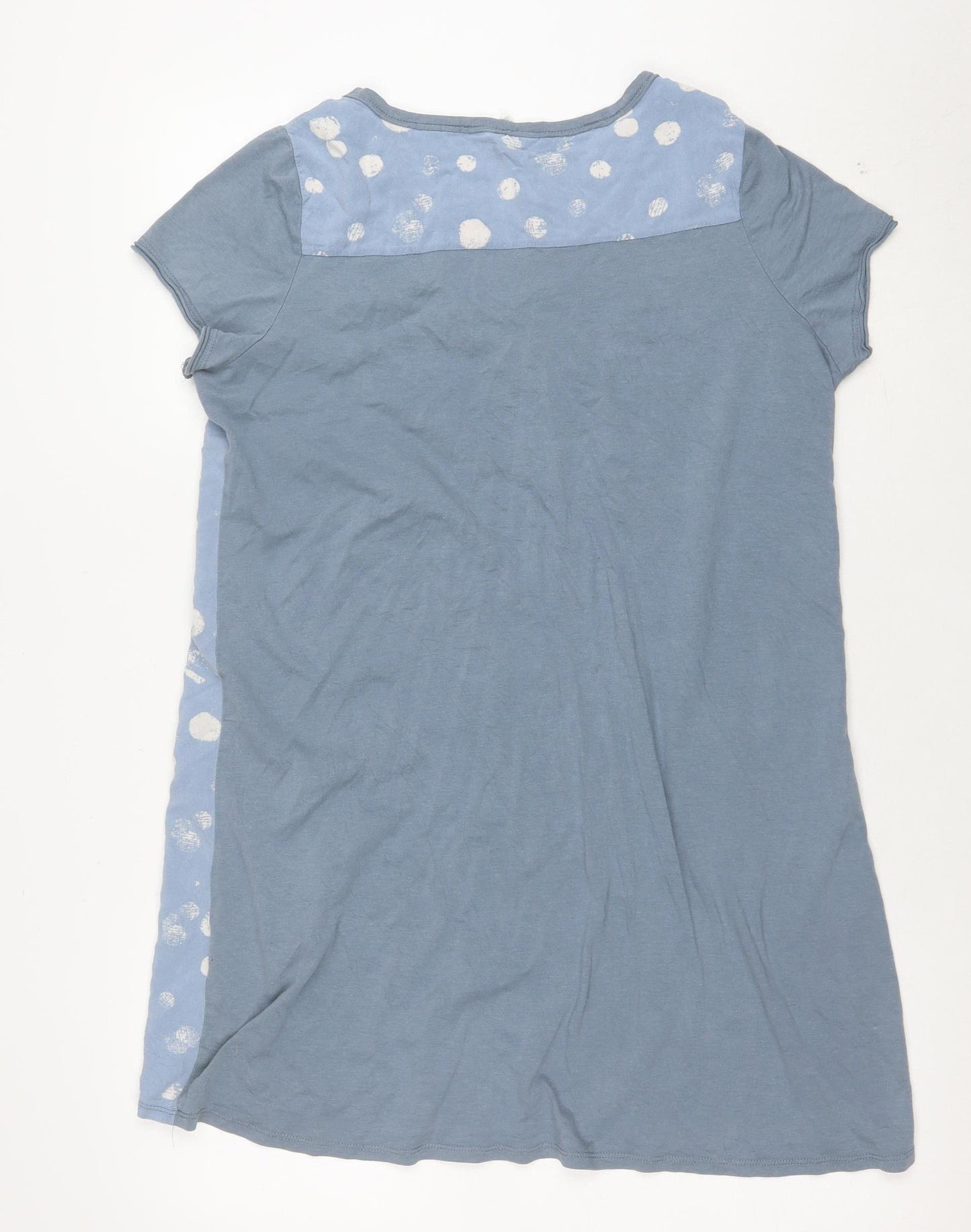 White Stuff Women’s Blue Polka Dot Jersey Shift Dress Size 14