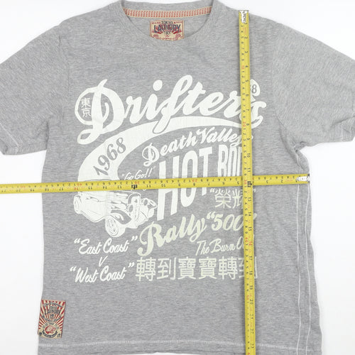 Tokyo Laundry Men's Grey Drifters Graphic Print T-Shirt Size Small