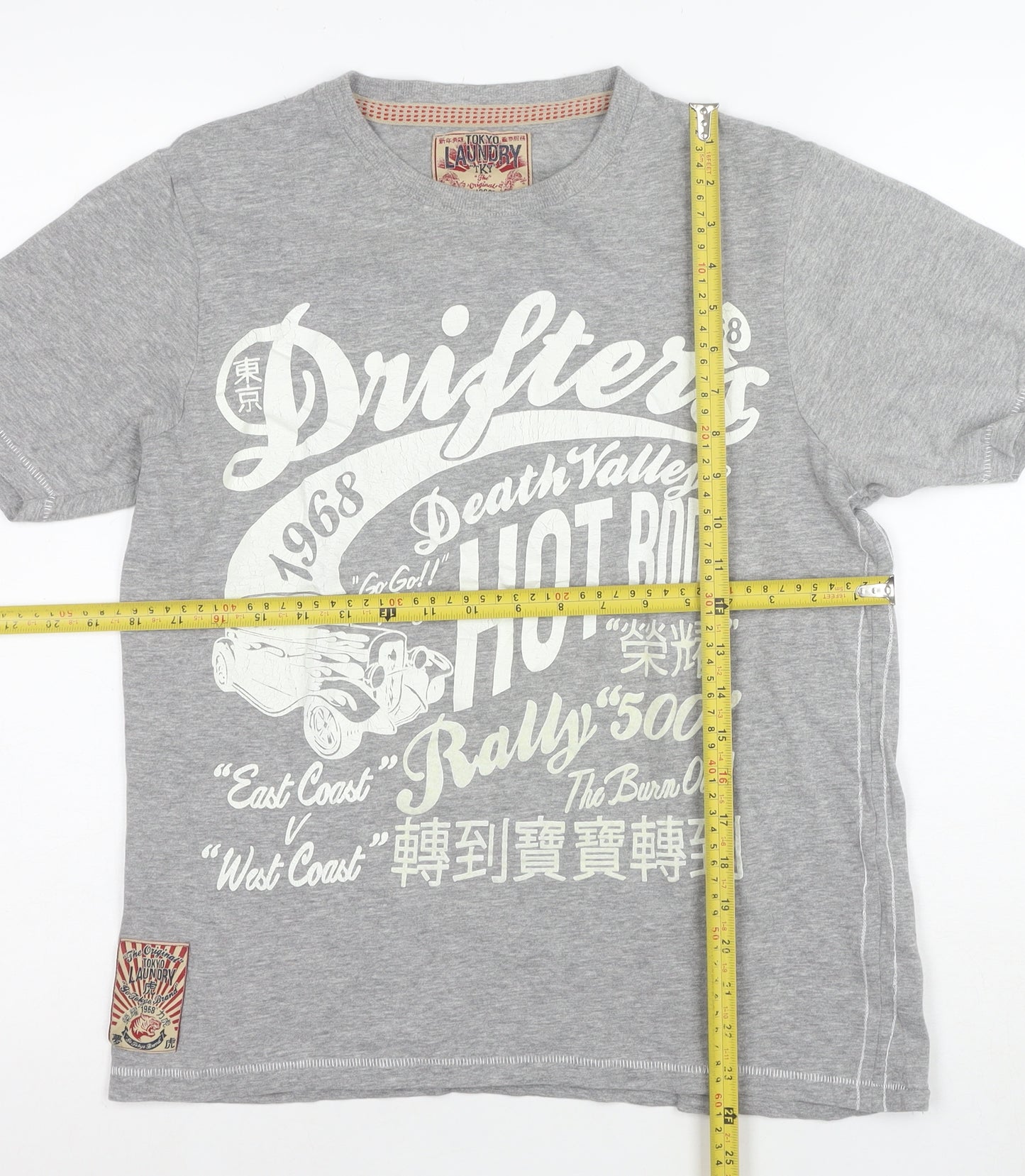 Tokyo Laundry Men's Grey Drifters Graphic Print T-Shirt Size Small