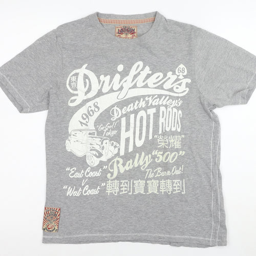 Tokyo Laundry Men's Grey Drifters Graphic Print T-Shirt Size Small