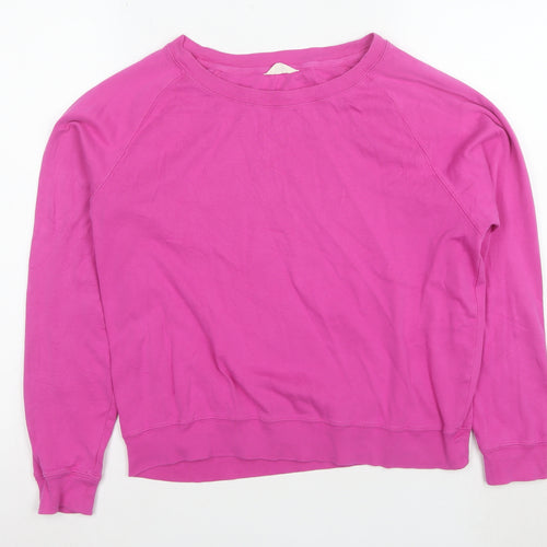 Hush Women Pink Cotton Pullover Sweatshirt Size S