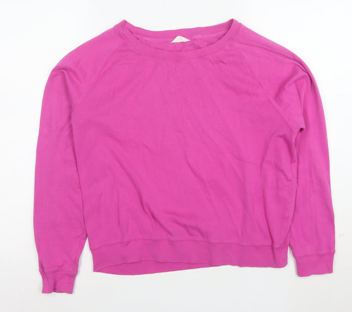 Hush Women Pink Cotton Pullover Sweatshirt Size S