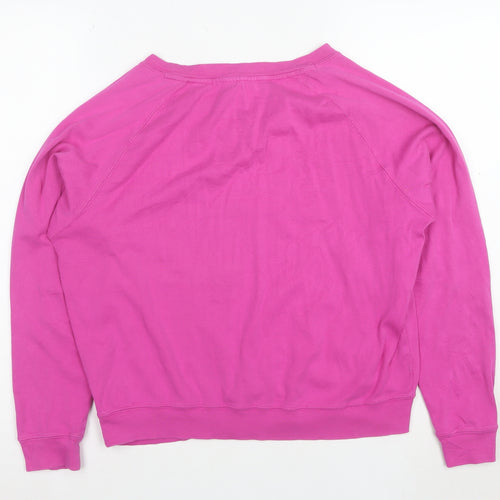 Hush Women Pink Cotton Pullover Sweatshirt Size S