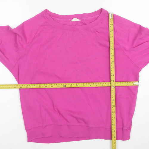 Hush Women Pink Cotton Pullover Sweatshirt Size S