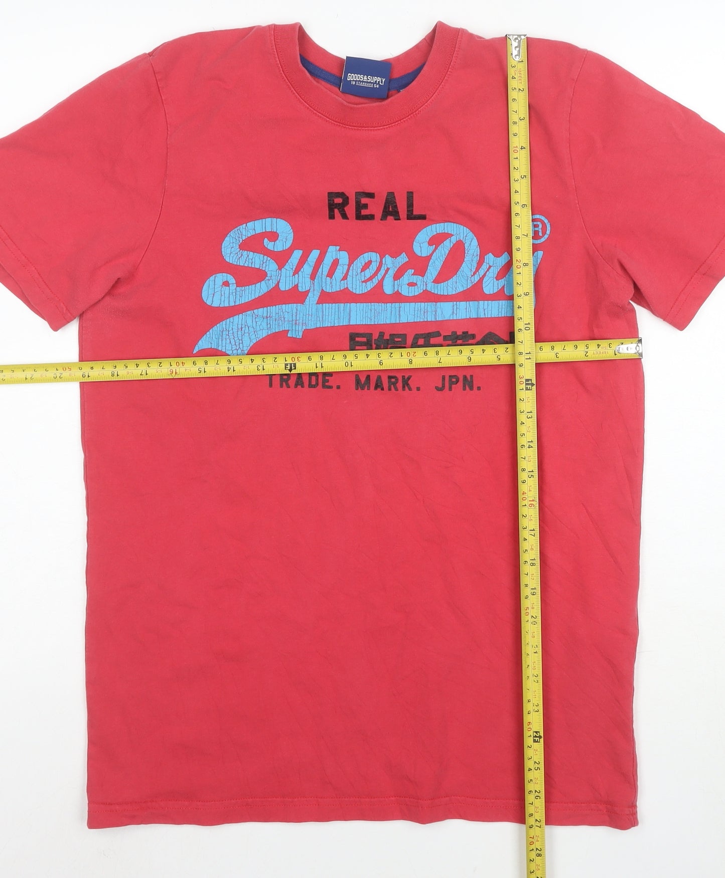 Superdry Men's Red Graphic Logo Cotton Crew Neck T-Shirt Size M