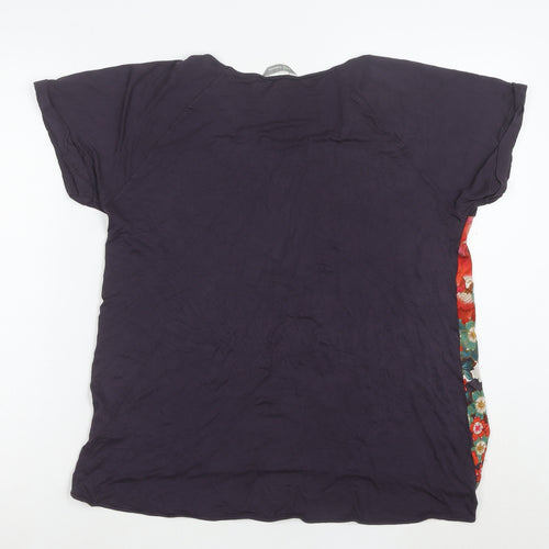 Marks and Spencer Womens Multicoloured Floral Viscose T-Shirt UK 16