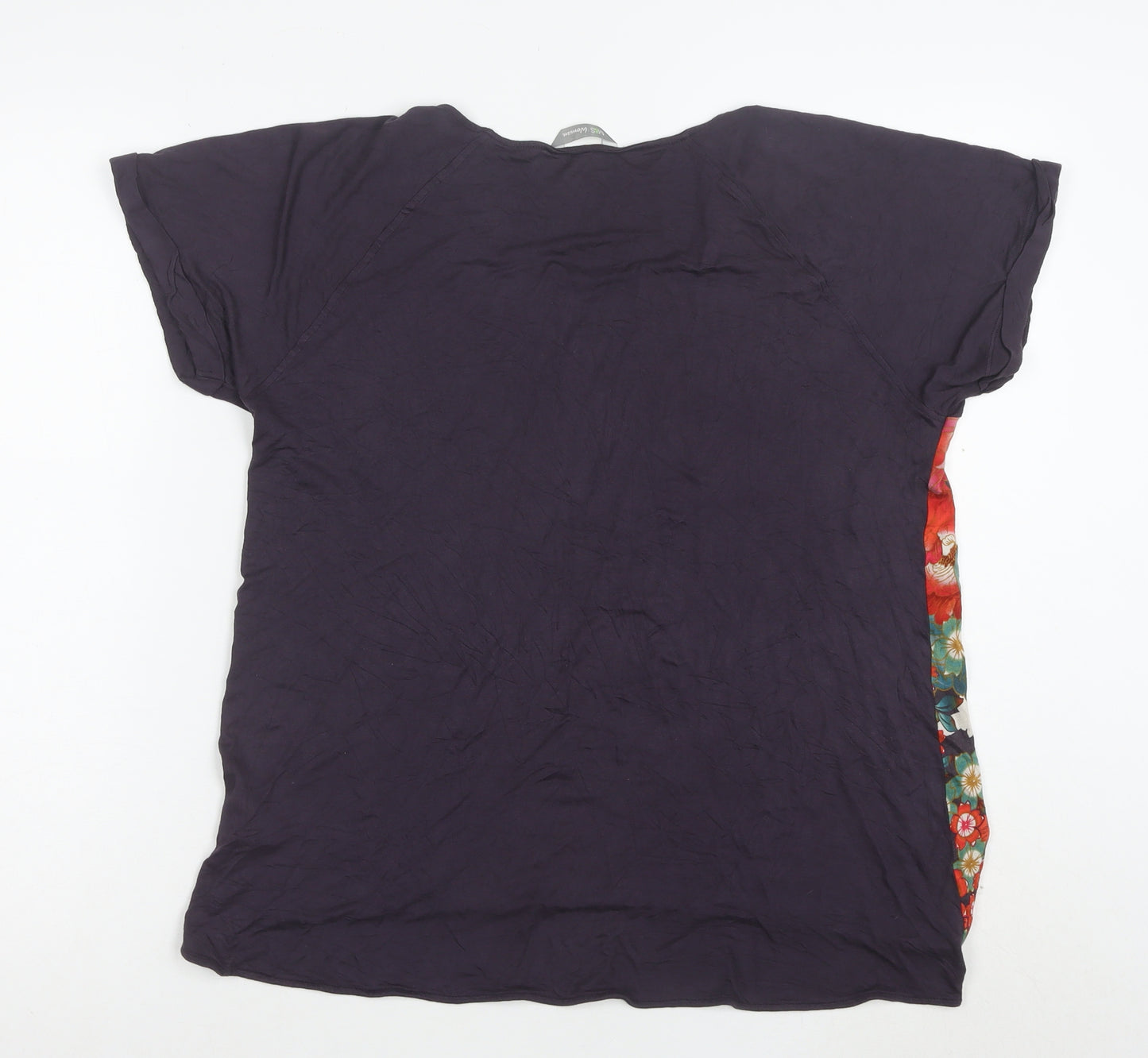 Marks and Spencer Womens Multicoloured Floral Viscose T-Shirt UK 16